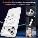 SKYLMW Compatible with iPhone 17 Pro Case with Invisible Magnetic O-Ring Stand Military-Grade Phone Case for iPhone 17 Pro 6.3" [Compatible with Mag-Safe][Great Grip Feeling],Translucent