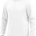 TACVASEN Men's Quarter Zip Pullover Sweatshirts Lightweight Fleece Lined Thermal Sweatshirts 1/4 Zip Golf Sweaters (White, XXL)