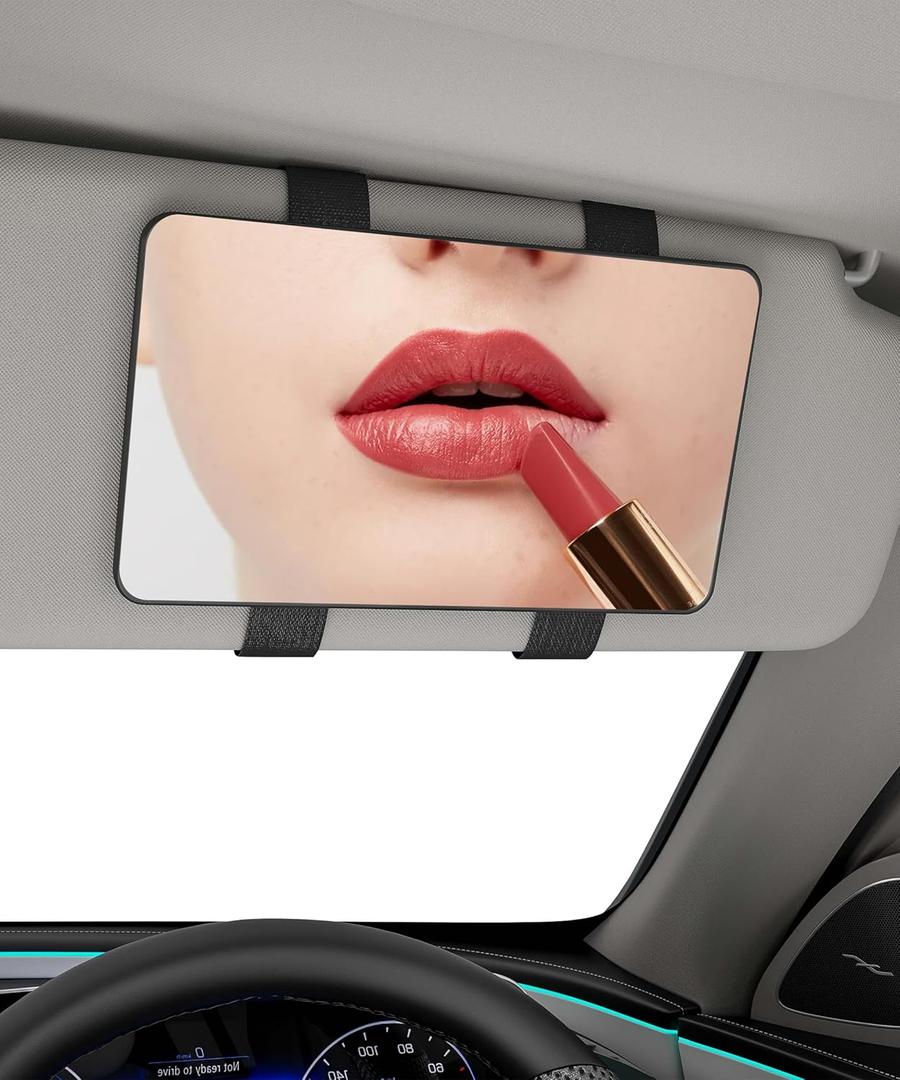 Car Mirror,Car Accessories Sun Visor Vanity Mirror Cosmetic Mirrors,Automotive Makeup Mirrors with Straps,Automotive Interior Accessories for Women Girls,Universal for Trucks,Cars,SUVs