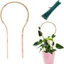 Cambaverd Plant Trellis Indoor 16in, Loop-Shaped Bamboo Trellis - 3 Pack for Climbing Plants, Hoya, Potted Plants (Loop Shaped with Twist Ties)