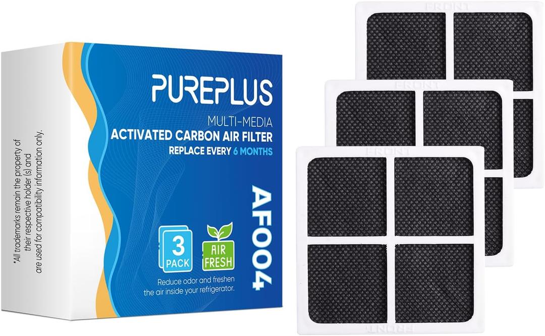 PUREPLUS LT120F Refrigerator Air Filter Replacement for LG LT120F, Kenmore Elite 469918, 9918, ADQ73214402, ADQ73214403, ADQ73214404, ADQ73334008, 3PACK, Dimensions 3.23" X 3.23"