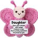 Daughter Gifts from Mom Dad, Crochet Butterfly for Teen Girl from Mother Father, Best for Birthday, Christmas Stocking Stuffers, Easter, Valentines, Mother's Day