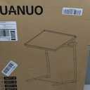 HUANUO Adjustable TV Tray Table - TV Dinner Tray on Bed & Sofa, Comfortable Folding Table with 6 Height & 3 Tilt Angle Adjustments (White)