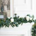 3Pcs Fake Eucalyptus Vines, 6.5FT Silk Ivy Garland, Odorless Lush Green Leaves Artificial Hanging Plants, Boho Forest Greenery Decor for Home, Classroom, Wall,Party, Wedding Decoration