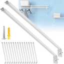 Yingsi-fty 12pack Wire Shelving Support Bracket, White Wire Shelf Support Bracket, Can Be Combined With Wire Shelf Brackets 12 Inch, Wire Shelving Support Brackets For Provide Support For Shelves (16 in)