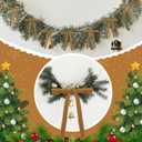 2 x 30 Pcs Christmas Velvet Wreath Bows, 5 x 7 Inch Vintage Velvet Ribbon Rustic Crafts Gift Bows for Indoor Outdoor Wreaths Garland Holiday Xmas Tree Wrapping Crafts (Khaki, Width of 5/8")