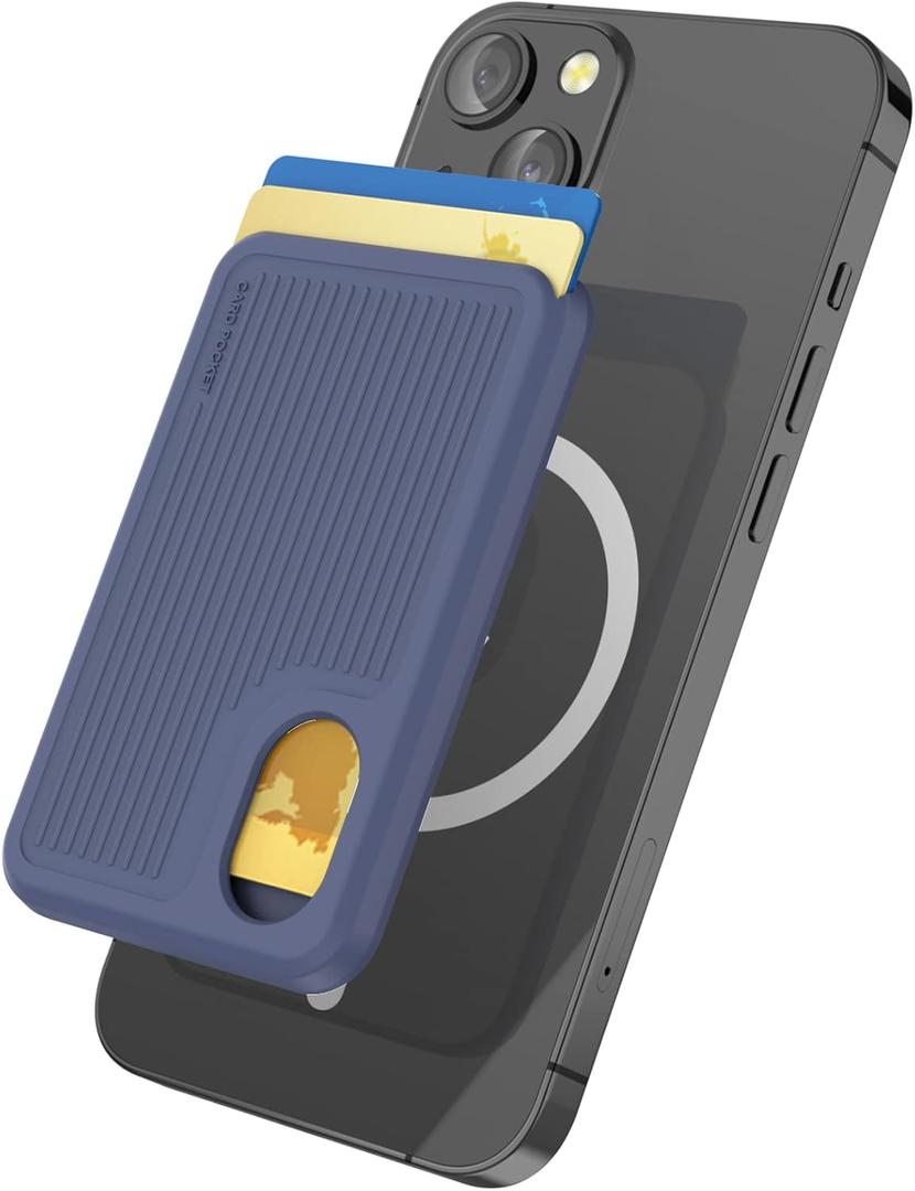 AHASTYLE Card Holder for Back of iPhone 16/15/14/13/12/Pro Max/Pro/Plus/Mini with MagSafe Strong Magnetic【RFID Shielding】 Silicone Wallet Compatible with iPhone 12 13 14 15 16 Pro Max/Pro/Plus/Mini