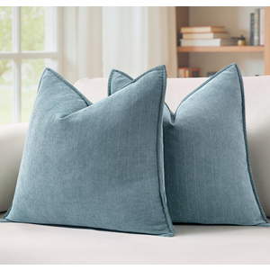 MIULEE Set of 2 Sage Blue Boho Decorative Pillow Covers 20x20 Inch Farmhouse Rustic Couch Throw Pillows Modern Summer Cotton Cushion Covers Retro Cute Macrame Woven Spring Decor for Bed Sofa Chair