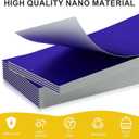 Polymer Material Reusable Napkin Band, Glue-Free Tear-Proof Water Resistant Oil-Proof Napkin Bands Set of 200(Front Blue Color and Back White), 6 Adjustable Sizes Napkin Rings