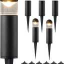 EDISHINE Low Voltage Landscape Lighting, 12V 3W 3000K Warm White, Electric Outdoor Bollard Lights with Connectors, Waterproof LED Pathway Driveway Walkway Lights Wired for Yard Garden