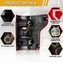 LIDNADY Tail Light Assembly Compatible with Ford F-150 2018 2019 2020 Halogen Type, F150 OE-Style Replacement for JL3Z-13405-H, w/Bulb and Harness, w/o LED, w/o Blind Spot, Left Driver Side