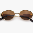 SA106 Womens Classic Retro Dad Fashion Oval Round Metal Rim Sunglasses