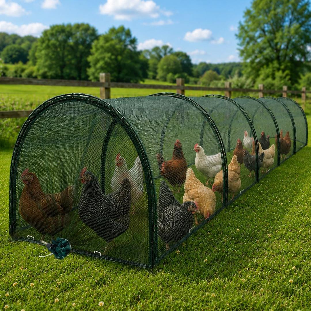 109" Foldable Chicken Runs for Outside with 30 Landscape Nails