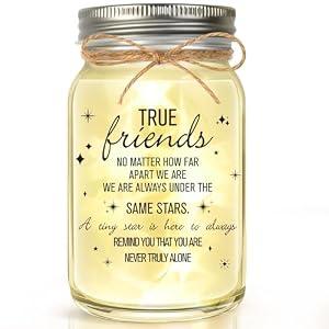 JOSTTER Friendship Gifts for Women Best Friend - Mason Jar Light Christmas Birthday Thank You Gifts for Her Coworkers Sister Gift