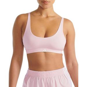 adidas Women's 3 Stripes Active Essentials Cotton Scoop Bralette with Removable Cookies (X-Large, Clear Pink)