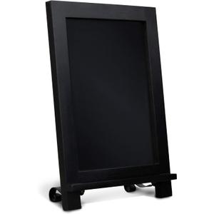 HBCY Creations Black Wooden Tabletop Chalkboard with Legs/Vintage Wedding Table Sign/Small Kitchen Countertop Memo Board/Antique Wooden Frame (9.5 x 14 Inches) (4 - Black)