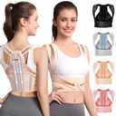 Fit Geno Posture Corrector for Women: Adjustable Lightweight Upper Back Brace for Neck Shoulder & Upper Back Pain Relief - Improve Posture Correct Hunchback Slouching Kyphosis Invisible Under Clothes (M/L Under Bust 32"-45")