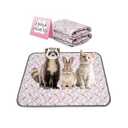 Reusable Guinea Pig Cage Liners, 24" x 18" (Pack of 2) Washable Pee Pads , Super Absorbent & Waterproof & Anti-Slip Pet Bedding Liner, Rabbit Cage Mat for Small Animals (Pink)