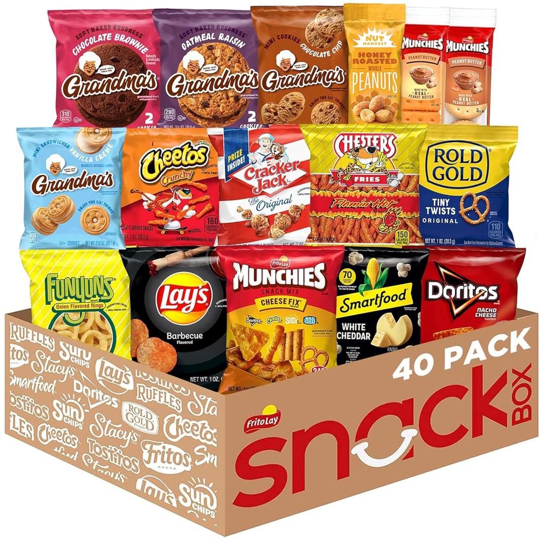 Frito-Lay Ultimate Snack Care Package, Variety Assortment of Chips, Cookies, Crackers & More, (Pack of 40) (EXP 08/01/25)