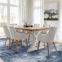 6x9 Area Rugs for Living Room, Modern Abstract Washable Rug with Non-Slip Backing & Low Pile Indoor Carpet for Nursery Room, Bedroom and Dinning Room, Dark Blue