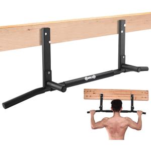 Joist Mounted Pull Up Bar, Ceiling Mount Chin Up Bar for Home Gym, Beam, Rafter, Easy installation, 42" Wide Bar (Black)