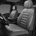 CAR PASS 3D Foam PU Leather Car Seat Covers, Universal Seat Covers Front 2 for Trucks SUV Sedan Automotive Seat Covers Armrest Airbag Compatible Waterproof Comfortable Faux Nappa Leather All Gray