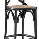 Modway Gear X-Back Wood Counter Stool in Black, 
17"D x 17.5"W x 39.5"H