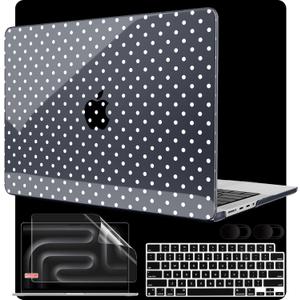 Case for MacBook Pro 14 inch (M5/M4/M3/M2/M1) Pro/Max 2026 2025 2024 2023 2021, Laptop Case Fit Model A3427/A3426/A3434/A3112/A3401/A3185/A2918/A2992/A2779/A2442, White Polka Dot