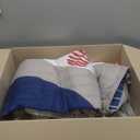 Lush Decor Baseball Game Reversible Quilt Queen Size 5 Piece Set Full/Queen Gray & Navy - Kids Bedding Set Full Quilt - Sports Decor - Baseball Bedding