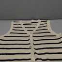 Women V Neck Sweater Vest Button Striped Knit Sleeveless Tops Summer Crop Crochet Tank Trendy Business Casual Outfits (Small, Apricot)