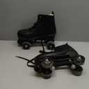 XUDREZ Classic Roller Skates High-Top Double-Row Leather Roller Skates for Women and Men (37-Men:5-Women:6.5, black black wheel)