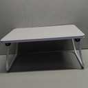 Folding Lap Desk, Ruxury Laptop Stand Bed Desk Table Tray, Breakfast Serving Tray, Portable & Lightweight Mini Table for Sofa Couch Floor - White (Small)