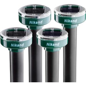 Gopher Repellent Ultrasonic Solar Powered - Mole Repellent Stakes Outdoor Pet Safe - Groundhog Repeller Snake Rodent Gopher Spikes Chaser - Sonic Mole Deterrent Devices (4)