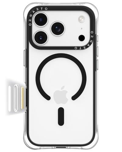 ORNARTO Air Case for iPhone 17 Pro Max Clear | Military-Grade Drop Protection | Camera Control Button | Compatible with MagSafe | Built-in Air Phone Cover - Black