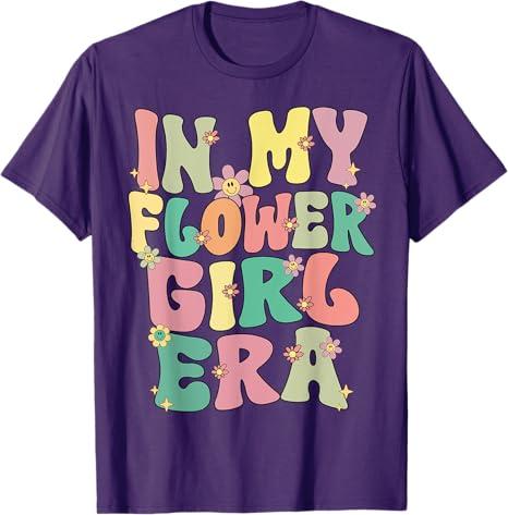 Funny Cute In My Flower Girl Era Retro Groovy Flower T-Shirt. L