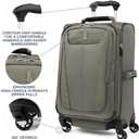 Travelpro Maxlite 5 Softside Expandable Luggage with 4 Spinner Wheels, Lightweight Suitcase, Men and Women, Slate Green, Carry-on 21-Inch