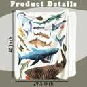 SPBL&L Ocean Whale Shark Kids Blanket, Coastal Beach Marine Life Shark Throw Blanket Gifts for Kids Boys Girls Nursery Room Bedroom Couch Bed Decor, Ocean Nursery Decor, 29.5x40Inch