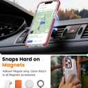 DEERLAMN Strong Magnetic Case for iPhone 14 Pro 6.1-Inch,[Compatible with Magsafe] Clear Slim Shockproof Protective Phone Cover for Women Men-Transparent Red