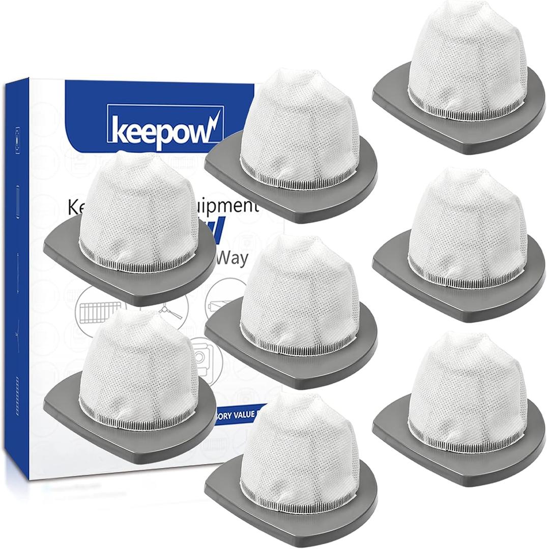 KEEPOW 2033 Vacuum Filter Compatible with Bissell Featherweight Stick Lightweight Bagless Vacuum 2033, 20331, 20333, 20336, 20339, 2033M (8 PACK)