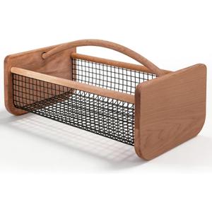 Harvest Basket - Garden Baskets for Gathering Vegetables,Natural Beech Wood Frame and Rust-Proof Wire Mesh,Farmers Market Basket for Gardening, Farm, Kitchen, 16" L X 9" W X 5.9" H, 10 Quart