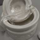 Gomakren Sugar Bowl with Lid and Spoon, Sugar Container Sugar Dish 10oz, Ceramic Sugar Jar for Coffee Bar, Kitchen, Countertop - Modern Farmhouse Kitchen Christmas Decor, White