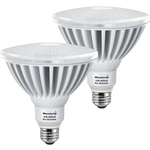 Maelsrlg PAR38 LED Flood Light Bulbs, 300W Equivalent, Indoor Outdoor Flood Light Bulb, Daylight 5000K, Waterproof, 35W 4000LM, Non-Dimmable, 2-Pack
