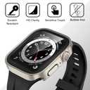 Amizee 2 Pack Case Compatible with Apple Watch Series 9 8 7 45mm Case with Built-in Screen Protector, Hard PC Case Straight Edge Ultra Thin Anti-Scratch Protective Cover for iWatch (Starlight)