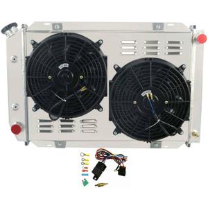 3 Row Radiator Compatible with 1980-1993 Ford Mustang GT/LX Foxbody 5.0L 2.3L Automatic/Manual Performance Cooling 3-Core 1988 1989 1987 (3-Row Radiator Fans Set)