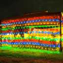 Weillsnow 198 LED 9.8ft x 6.6ft Christmas Net Lights, Connectable 8 Lighting Twinkle Modes Mesh Lights for Christmas Outdoor Patio Garden Bush Fence Decorations (Multi-Colored)