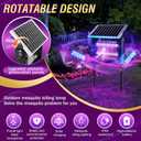 2 Pcs Solar Bug Zapper Outdoor with Rotatable Panel, 3000V Electric Fly Zapper Waterproof, 200W Dual Tube Mosquito Killer Lamp, 395nm UV Attractant, Solar & USB Rechargeable for Garden Patio
