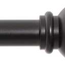 Kenney Chelsea Ball End Window Curtain Rod - Adjustable 28 to 48 Inches, Extendable Set, Black
