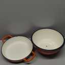 Enamelled Cast Iron Dutch Oven Pot  Dutch Oven For Sourdough Bread Baking  Cast Iron Bread Pot  Orange, 6 Quarts, 26cm  by Nuovva