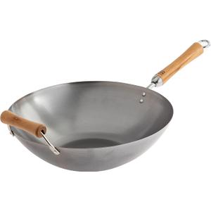 JOYCE CHEN Classic Series 14-Inch Carbon Steel Wok with Birch Handles