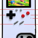 for iPhone 16 Pro Max Case Gamer Design Retro Video Game Playable Phone Cover, Classic Creative Birthday Gifts, Shockproof Funny Case for iPhone, White